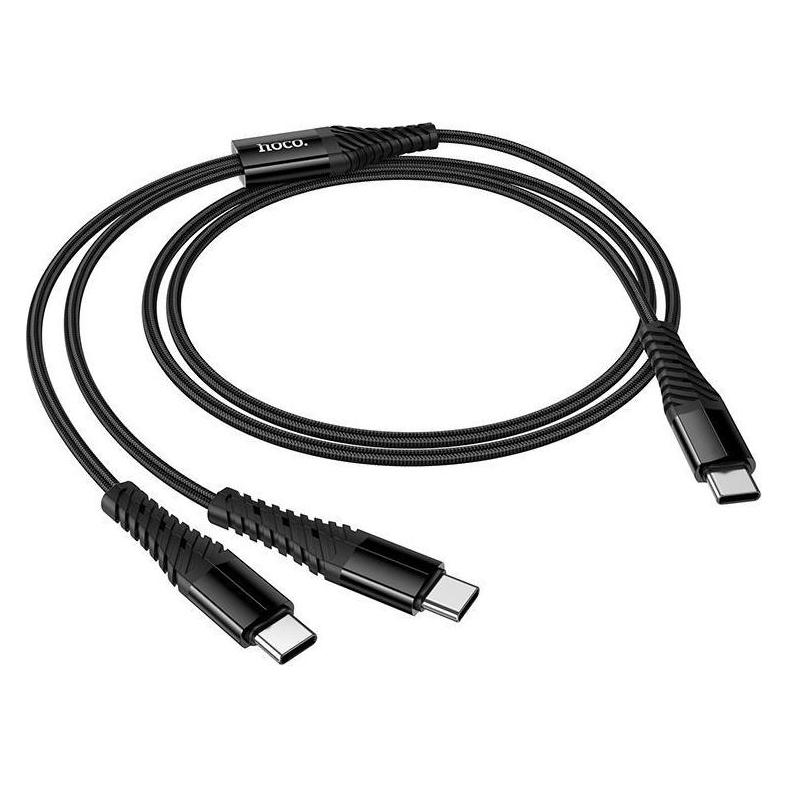 Hoco Cable Cable 2in1 USB C to USB C+C 1 m X123 black (1 m) (65334513)