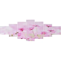 Leinwandbild H375, Wandbild Keilrahmenbild Kunstdruck, 7-teilig 140x50cm ~ Blumen