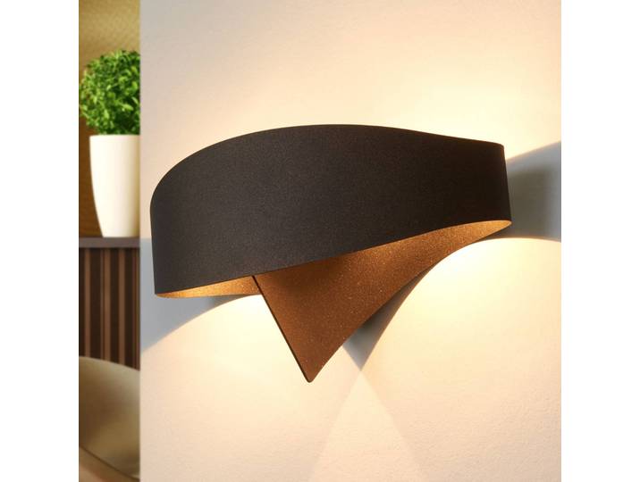 Selène Designer Wandlampe SCUDO, dimmbar, bronze / altmessing, für Flurbereich, Metall, Wandleuchte, Wandlampe Innen