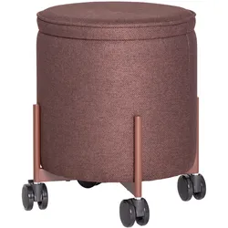 Hübsch, Hocker, Contain Pouf Small Braun (39 x 45 cm)