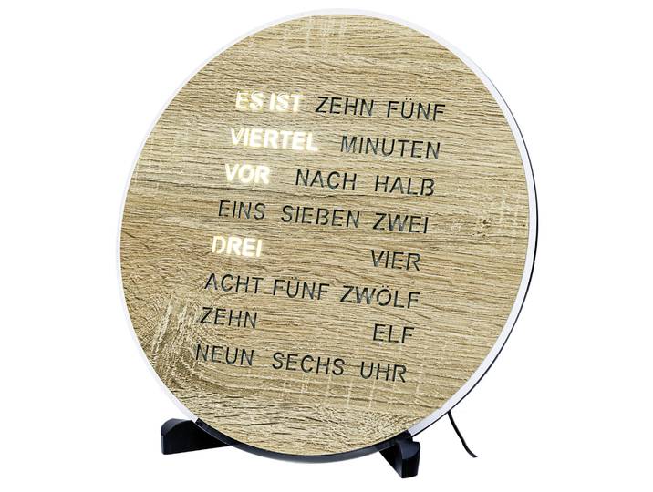 Tisch- & Wanduhr Yutes ABS Kunststoff 27 x 27 x 4cm Multicolor/Holz
