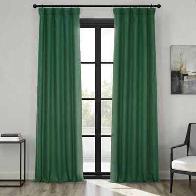 Exclusive Fabrics Textured Faux Linen Curtains Rod Pocket Single Panel (1 Panel)