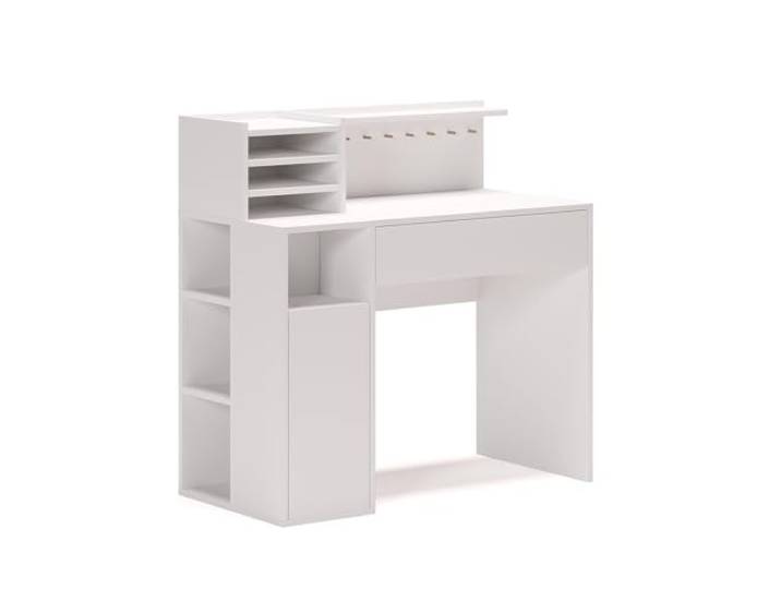 Vicco Schreibtisch, Weiß 100 x 50 cm mit offener Ablagefläche für Arbeitsmaterialien