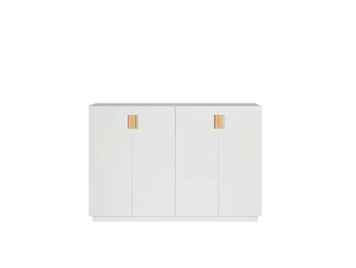 Asplund Frame 160 High Schrank White, Falttüren, 42 cm, natur