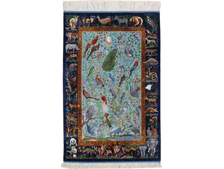 Ghom Seide Signiert Taghi Sadeghzadeh Teppich 106x161 Handgeknüpft Orientteppich Perserteppich Seide