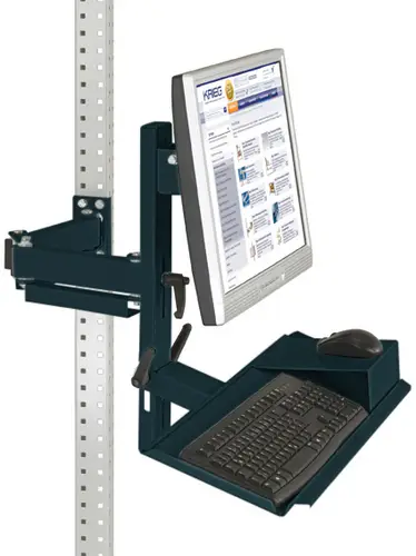 Manuflex ZB3627.7016 Ergonomie Monitorträger für UNIVERSAL und PROFI mit Tastatur- und Mausfläche, VESA-Adapter 75mm