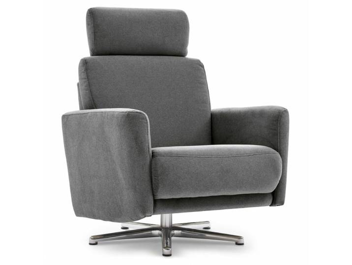 Calizza Interiors Lari Sessel - Flachgewebe in Samt-Optik multiCOLOR 1032 grey - inkl. Kopfstütze Modern, Zeitlos