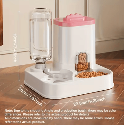Inspire Picks Automatic Cat Water Dispenser & Gravity Pet Feeder Spill Proof Large Capacity Design pink