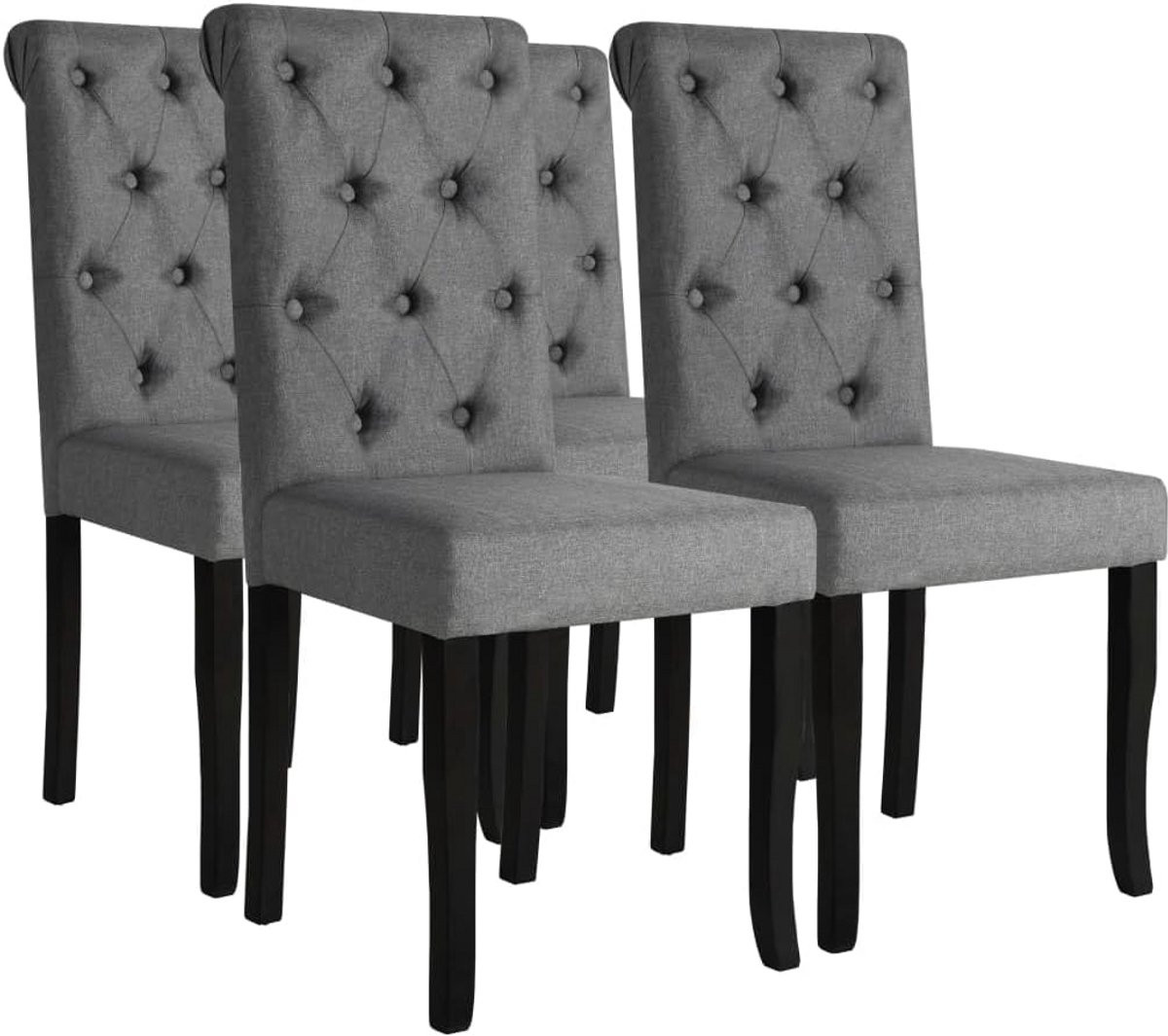 Set van 4 houten eetkamerstoelen donkergrijs