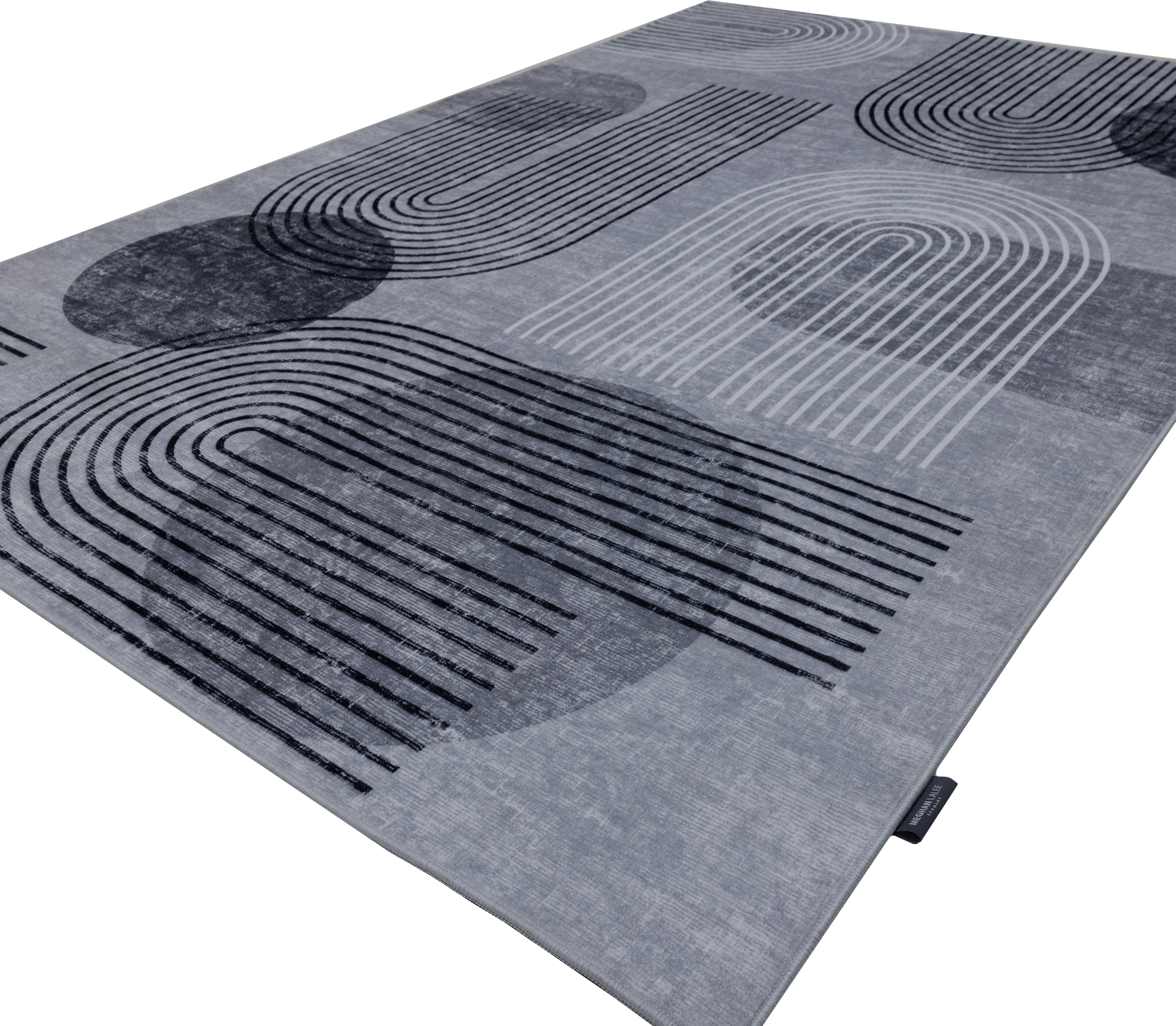 Teppich KAYOOM "Visionary 126", grau, B:230cm H:8mm L:330cm, Polyester, Teppiche, Teppich, Kurzflor, Modernes Muster, In- und Outdoor geeignet, Wohnzimmer grau B : 230cm 1 Stk., 8mm, L: 330cm