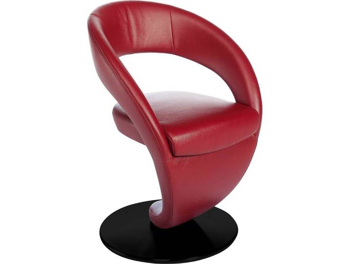 K+W Komfort & Wohnen Esszimmerstuhl Wave, Drehstuhl, Design-Drehstuhl, schwarzer Drehteller