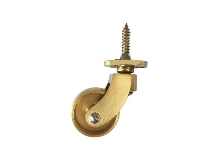 Massivem Messing Rad 4 Stück 1,25 Zoll (32 mm) Messingrollen Schraubplatte Räder Möbelrollen Sofa Klaviertisch Stuhl Schutzbein(Type A)