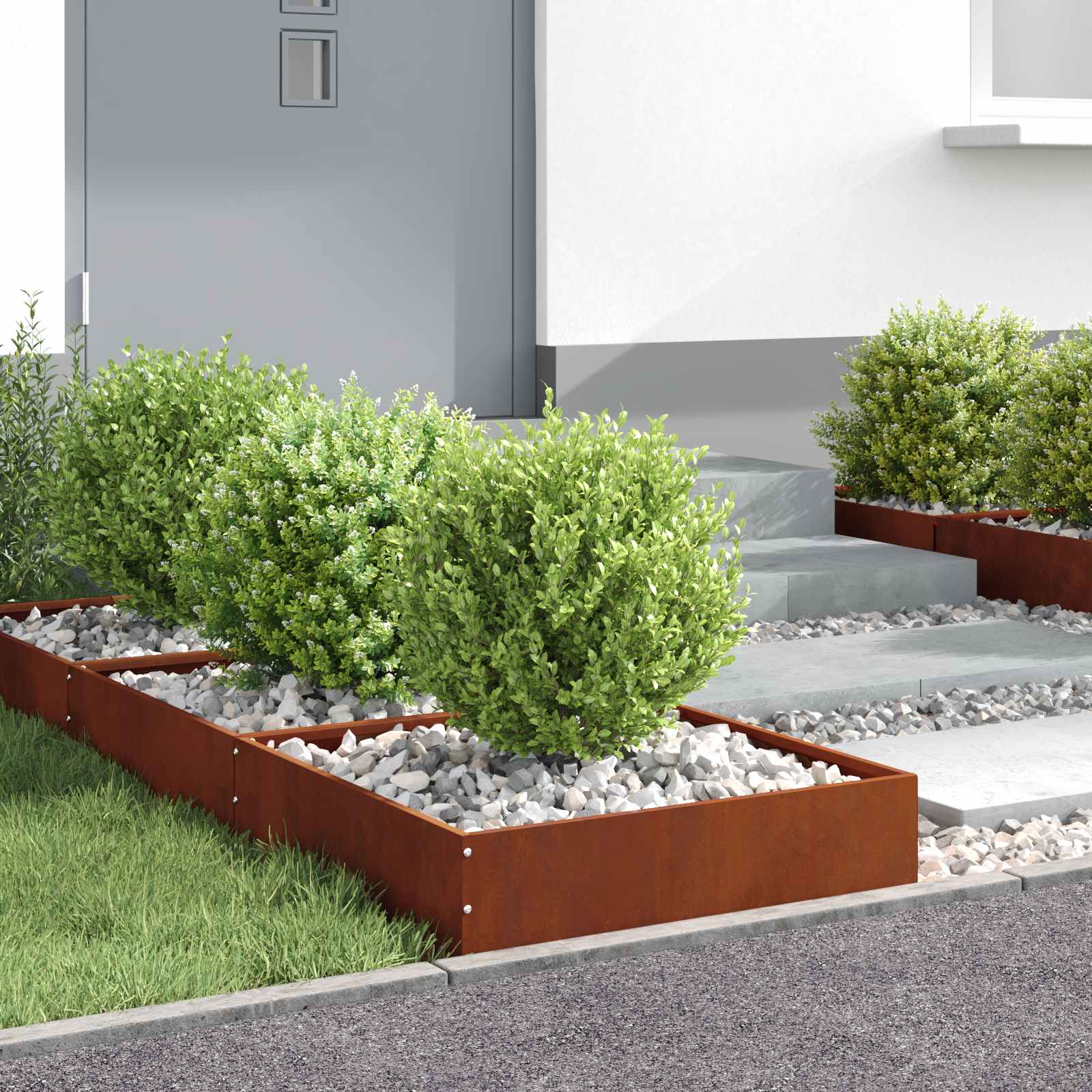 vidaXL Bordure de Pelouse 50 x 50 x 13 cm Rouillé