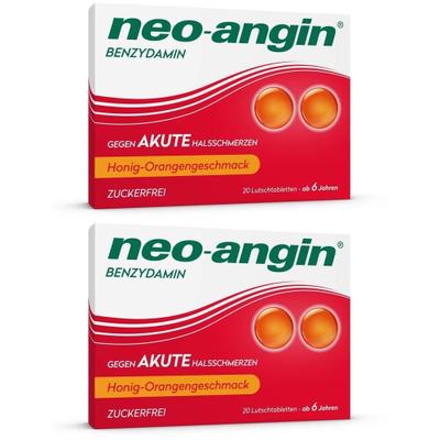 Neo-Angin Benzydamin akute Halsschmerz.Honig-Oran. 2x 2x20 St Lutschtabletten