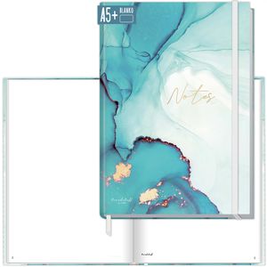 paper&you Notizbuch Smaragd Gold, 6616-5, Karton Softcover, blau, 78 Blatt / 156 Seiten, 100 g/m², blanko, A5+