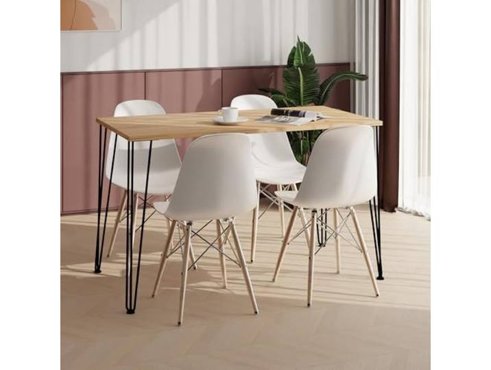 AKKE Esstisch Küchentisch - Tisch Für Küche Esszimmer - 90x60 - Höhe 73 cm - Schwarze Tischbeine aus Metall - Gold herstellen Hairpin