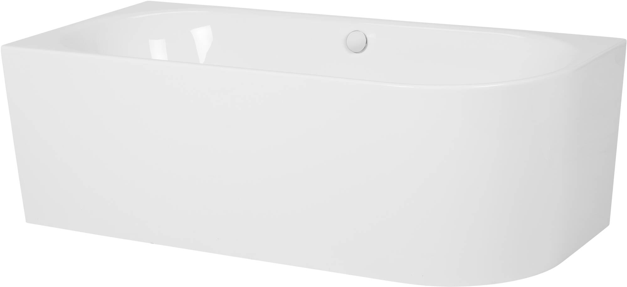 Ben Vico Badewanne - Links - Glänzend Weiß - 180x80 cm - mit Badablauf /