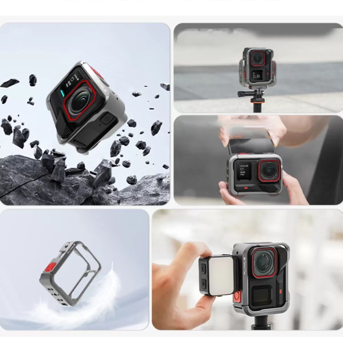 INF 2. Generation Kamerakäfig-Schutzrahmen kompatibel mit Insta360 Ace Pro 2 — Aluminiumlegierung, Vollschutz und