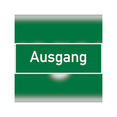 Rettungszeichen, Wortschild Ausgang - 400x140 mm Folie selbstklebend, nachleuchtend