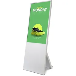 Digitaler Kundenstopper 43" Summus weiss - mit SAMSUNG 24/7 Digital Signage Display inklusive Mediaplayer