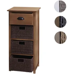 Kommode HWC-K84 mit Körben, Schrank Schubladenschrank, Holz 83x40x29cm ~ dunkelbraun, Körbe dunkelbraun