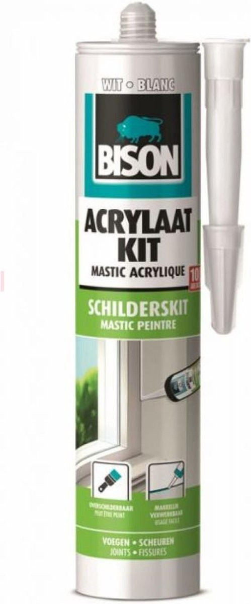 Bison Acrylaatkit Universeel Wit - 300 ml - Afdichtingskit voor voegen, naden en kieren
