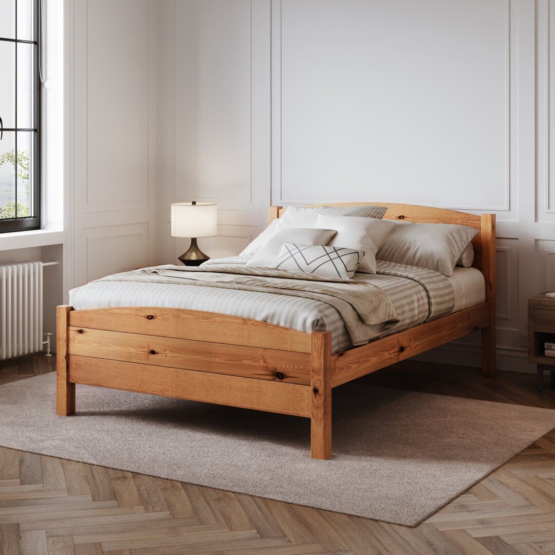 August Grove Anakin Bed Light Wood European Single (90 x 200 cm)