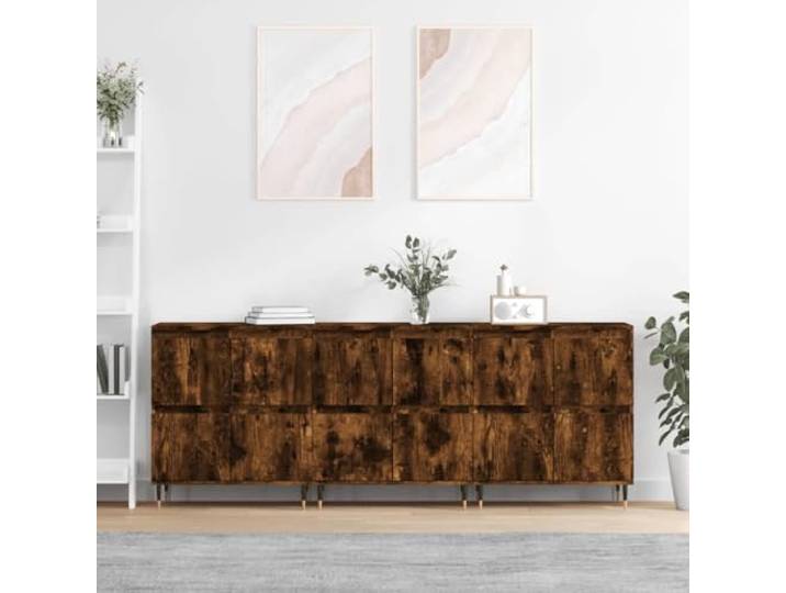 MBDRKVGF Sideboards 3er Set in Räuchereiche Optik, Kommoden aus Holzwerkstoff, 180 x 35 x 70 cm Schrank System