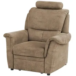 meinSofa Sessel mit Hocker als Auszug Chris ¦ braun ¦ Maße (cm): B: 102 H: 96 T: 92.0