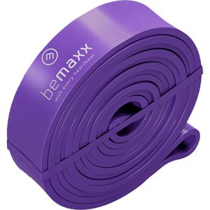 bemaxx Fitnessband Pull-Up, mittel, 1 m x 3 cm, bis 36 kg Widerstand, lila, Loop aus Latex, Klimmzughilfe