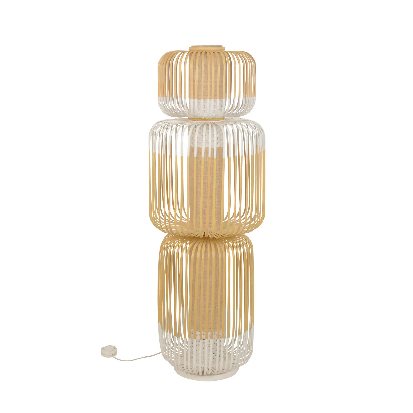 Forestier Bamboo Totem vloerlamp wit, Hoogte: 118 cm, E27
