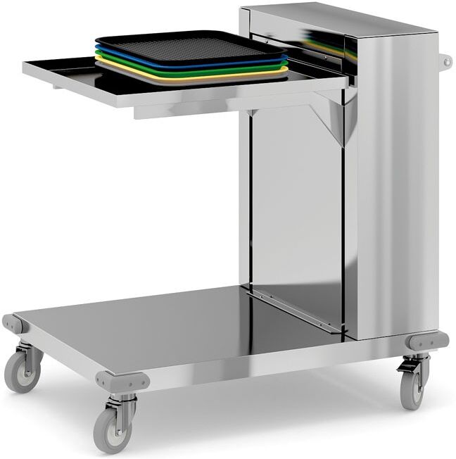 B2B Partner Wagen mit beweglicher Arbeitsfläche für Tabletts, 850 x 620 x 900 mm