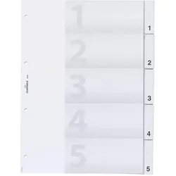 DURABLE Ordnerregister Vollformat 1-5 transparent - 1 Satz