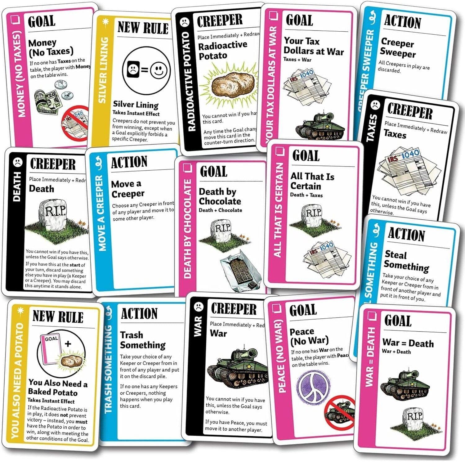 Fluxx Creeper Pack by Looney Labs - Card Expansion with Creeper Cards, Goals, Actions, and New Rules