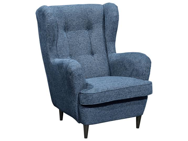 Livetastic Ohrensessel Lesesessel, Dunkelblau, 78x102x98 cm, Made in EU, Wohnzimmer, Sessel, Ohrensessel