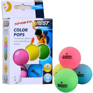 Best-Sporting Tischtennisbälle Colour Pops, bunt, Ø 40mm, 6 Stück