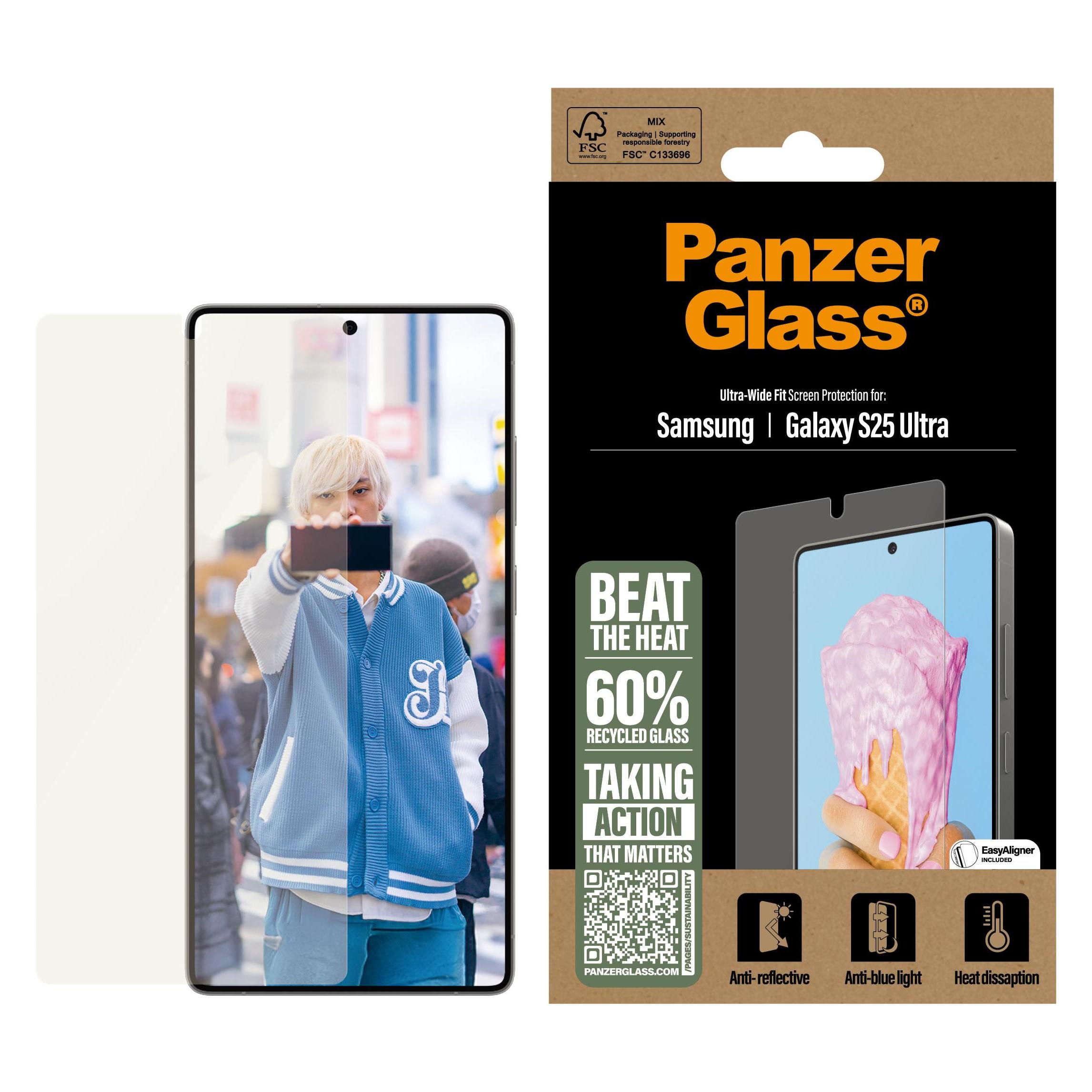 PanzerGlass Ultra Wide Fit All-in-One (1 Stk., Samsung Galaxy S25 Ultra) (PGRUWFAG38488)