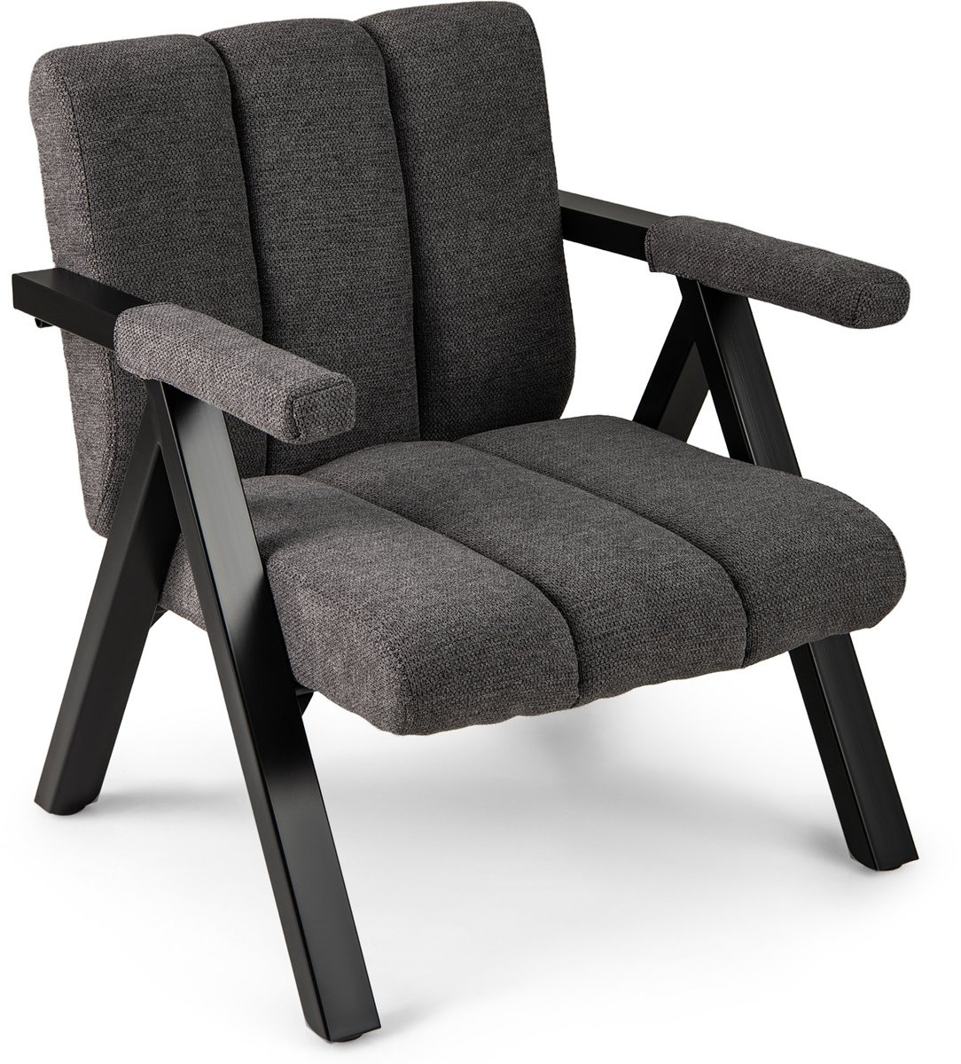 COSTWAY Fauteuil grijs, moderne gestoffeerde loungestoel met armleuningen en metalen frame voor de woonkamer of slaapkamer