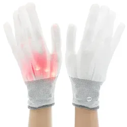 Handschuhe "LED", weiß/rot