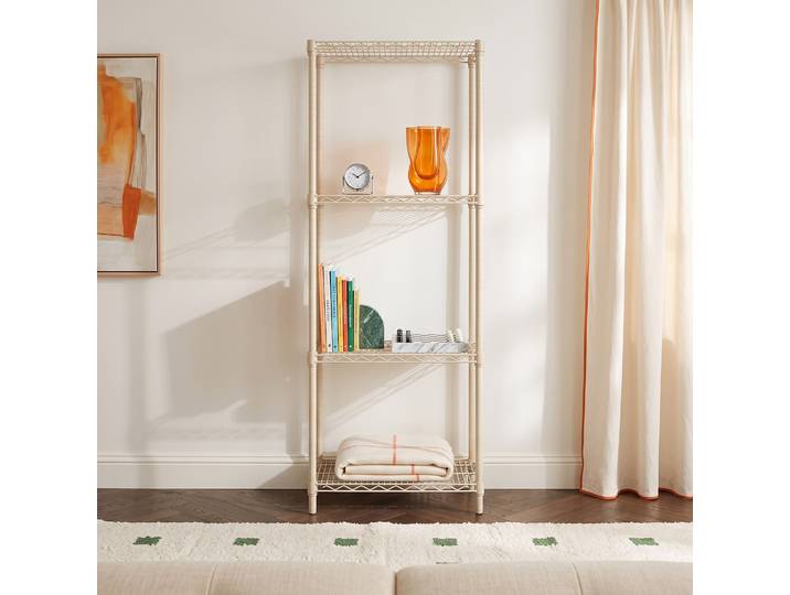 HABITAT - Étagère 4 niveaux en acier carbone 61 x 183 cm - Crème - Archi