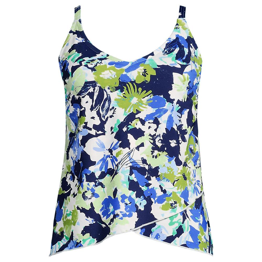 Tankinitop mit Tulpensaum chlorresistent für Damen, Damen, size: regular, Blau, Nylon-Mischung, by Lands' End