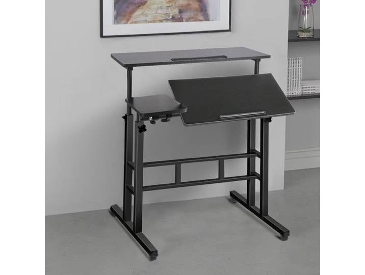 YIYI. TABLE POUR ORDINATEUR PORTABLE (GRAND) ÉTABLI DESIGN RÉGLABLE 80*60*67-117CM NOIR.