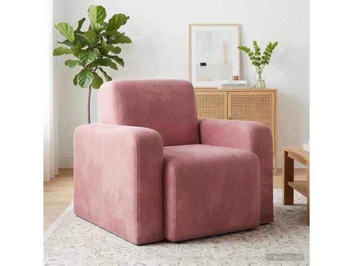 Chaise simple - élégant - Fauteuil Rose Velours_7494
