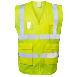 Polyester-Warnweste "BASIC" Kl. 2 mit Taschen - XXL - gelb