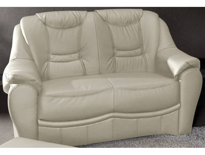 2-Sitzer Sofa, Luxus-Kunstleder & Naturleder, Altweiß, 143×95×94 cm, Komfortabel, sit&more