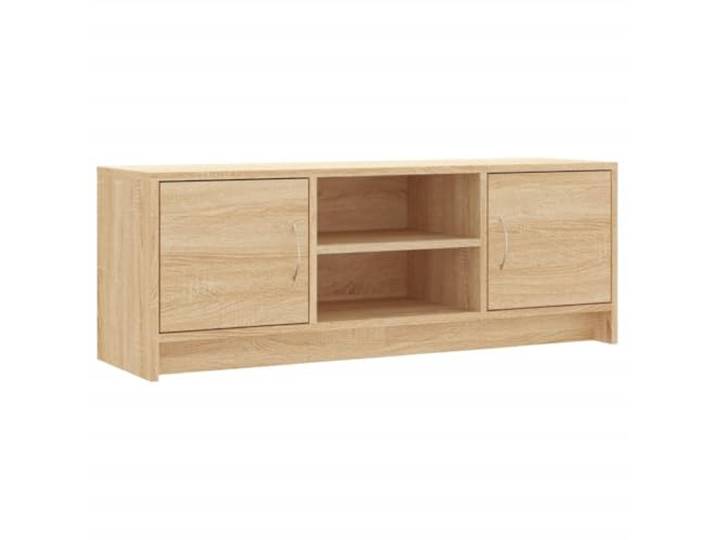 GKHPYURE TV-Möbel Eiche Sonoma 102 x 30 x 37,5 cm Holz mehrschichtig 4 Ablagefächer, Staubschutztüren, stabile Tischplatte zur Dekoration, edles Design