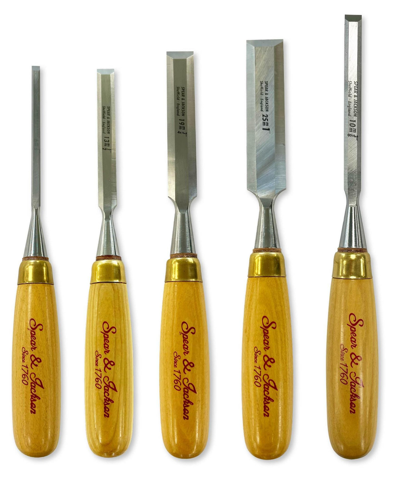 Dripio Professionele set van 5 houtbeitels van chroom-vanadiumstaal