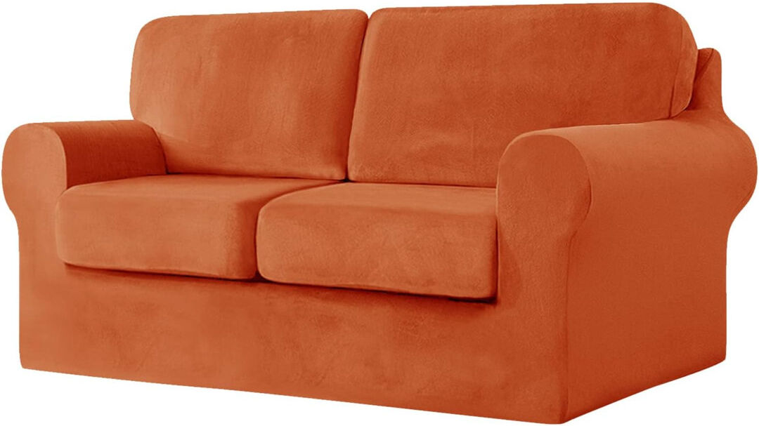 Ebern Designs Outdoor Patio Sofa Cover Orange 185cm H X 235cm W X 107cm D