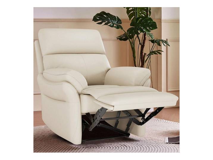 LuxusKollektion TV-Sessel Relaxsessel Echtleder Liegefunktion Fernsehsessel Beige