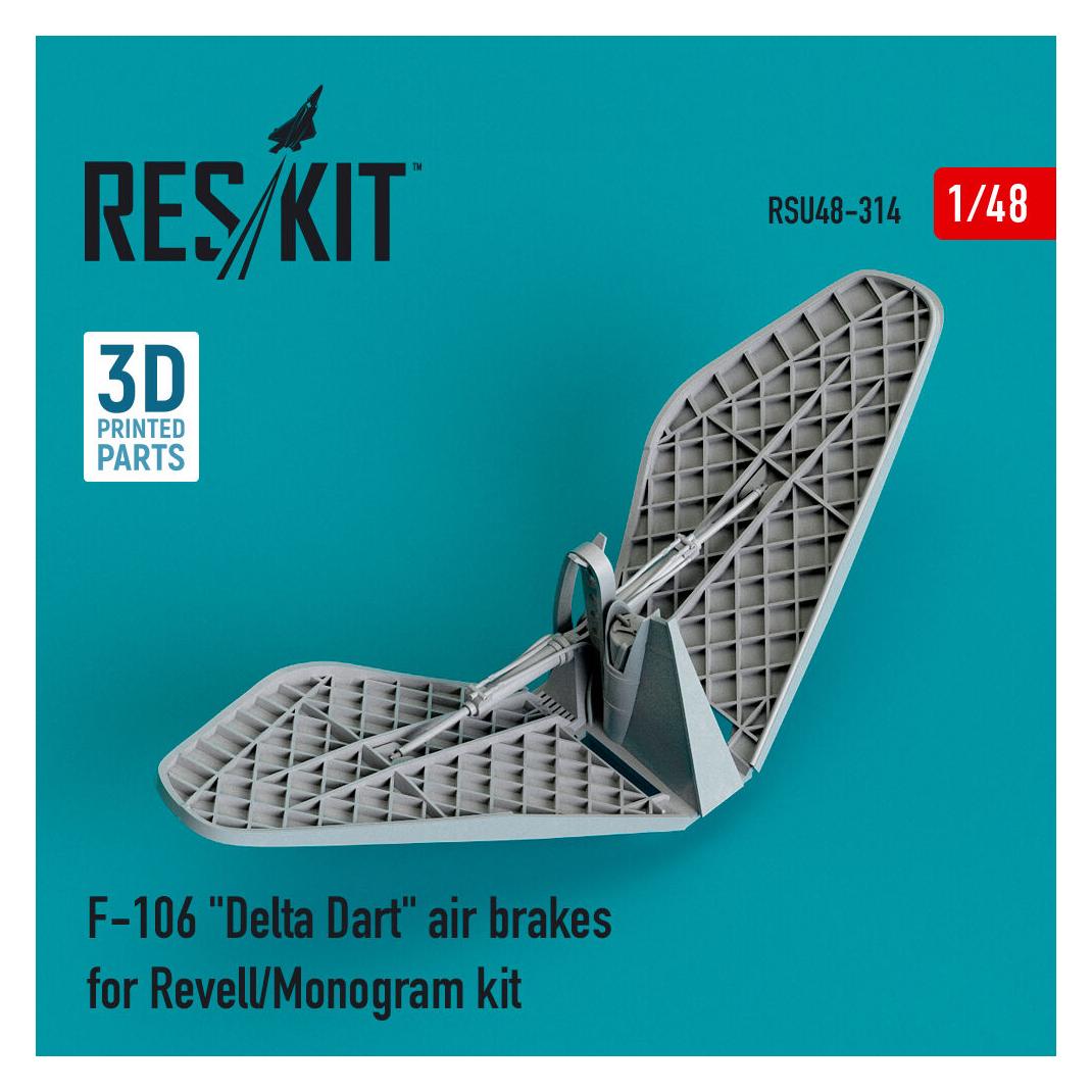 ResKit F-106 Delta Dart air brakes for Revell/Monogram kit (3D Printed) (RSU48-0314)